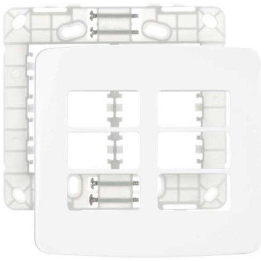 Conjunto Placa 4X4 6 Postos Para Tomada Margirius Linha B3