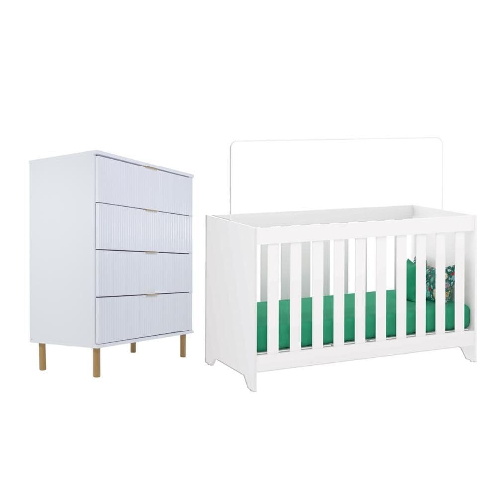 Berço Multifuncio3x1+ Cômoda Ditália 4Gav BBI-51 DM-239