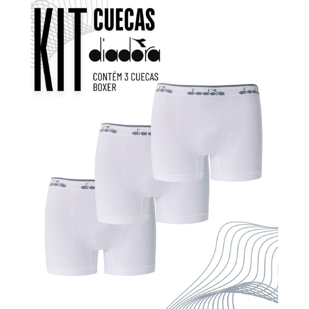 Kit 3 Cueca Boxer Diadora Sem Costura - Masculino