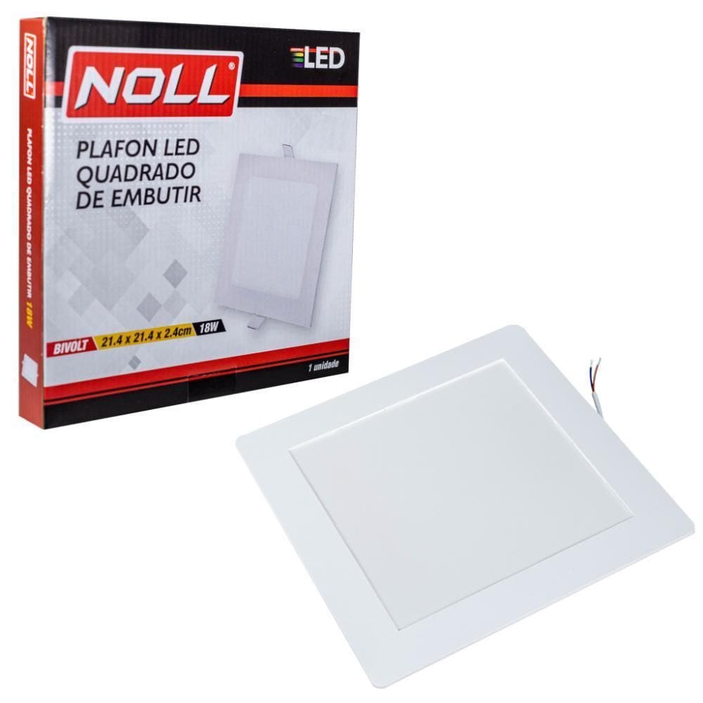 Painel De Led Plafon Embutir Quadrado 18W Luz 4000K 21,4Cm