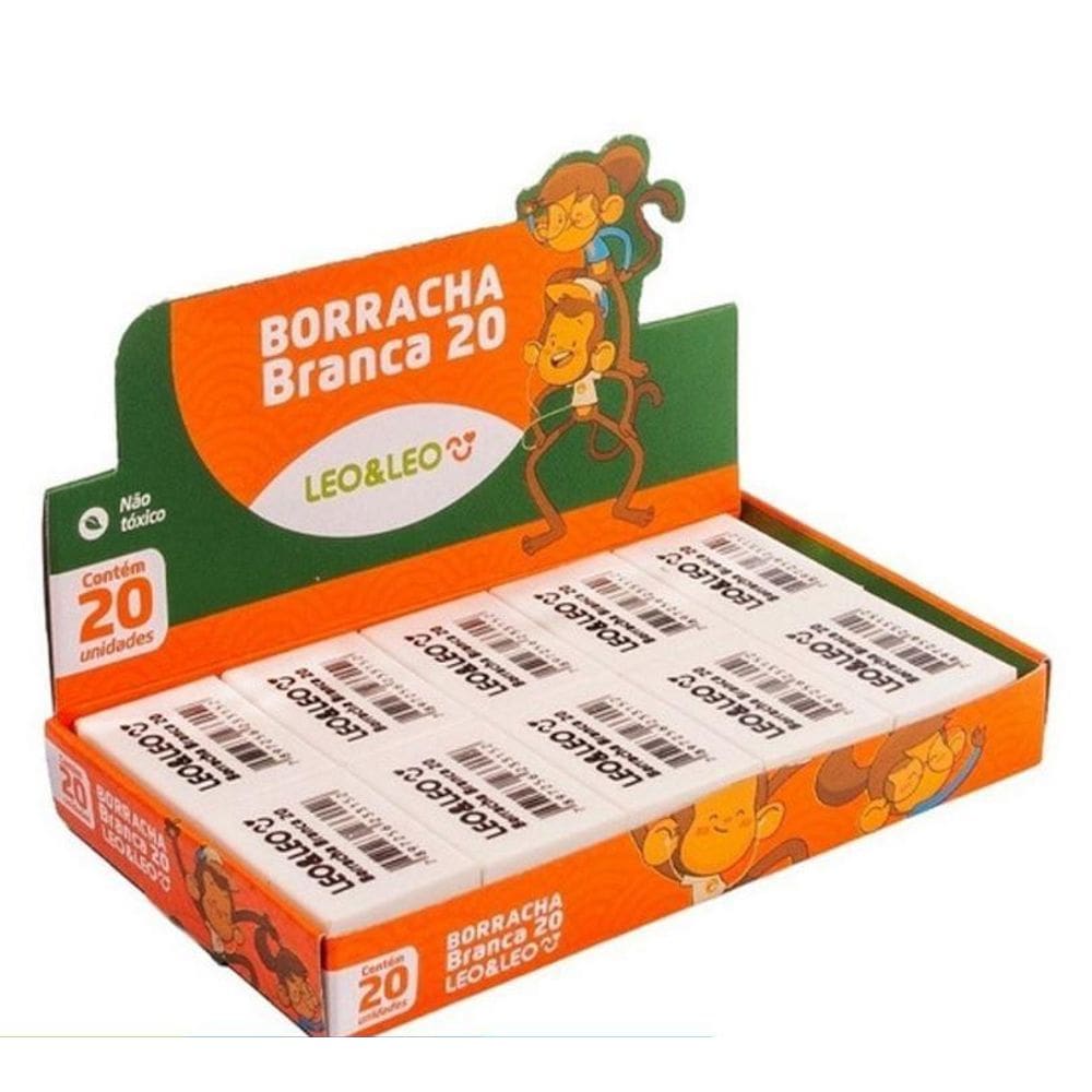 Kit Borracha Branca Escolar Nº20 Caixa C/20 Unidades