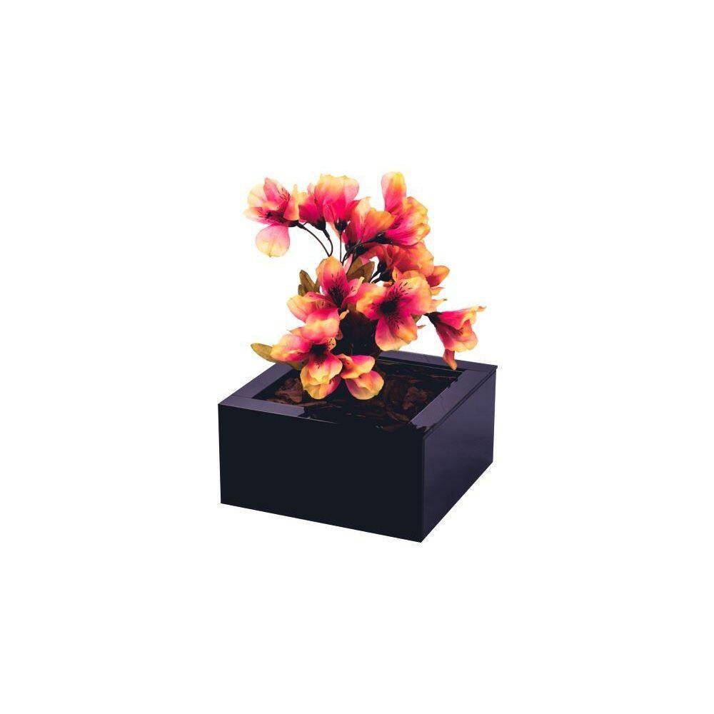 Vaso Centro De Mesa Vidro Preto Flores Decoração Sala
