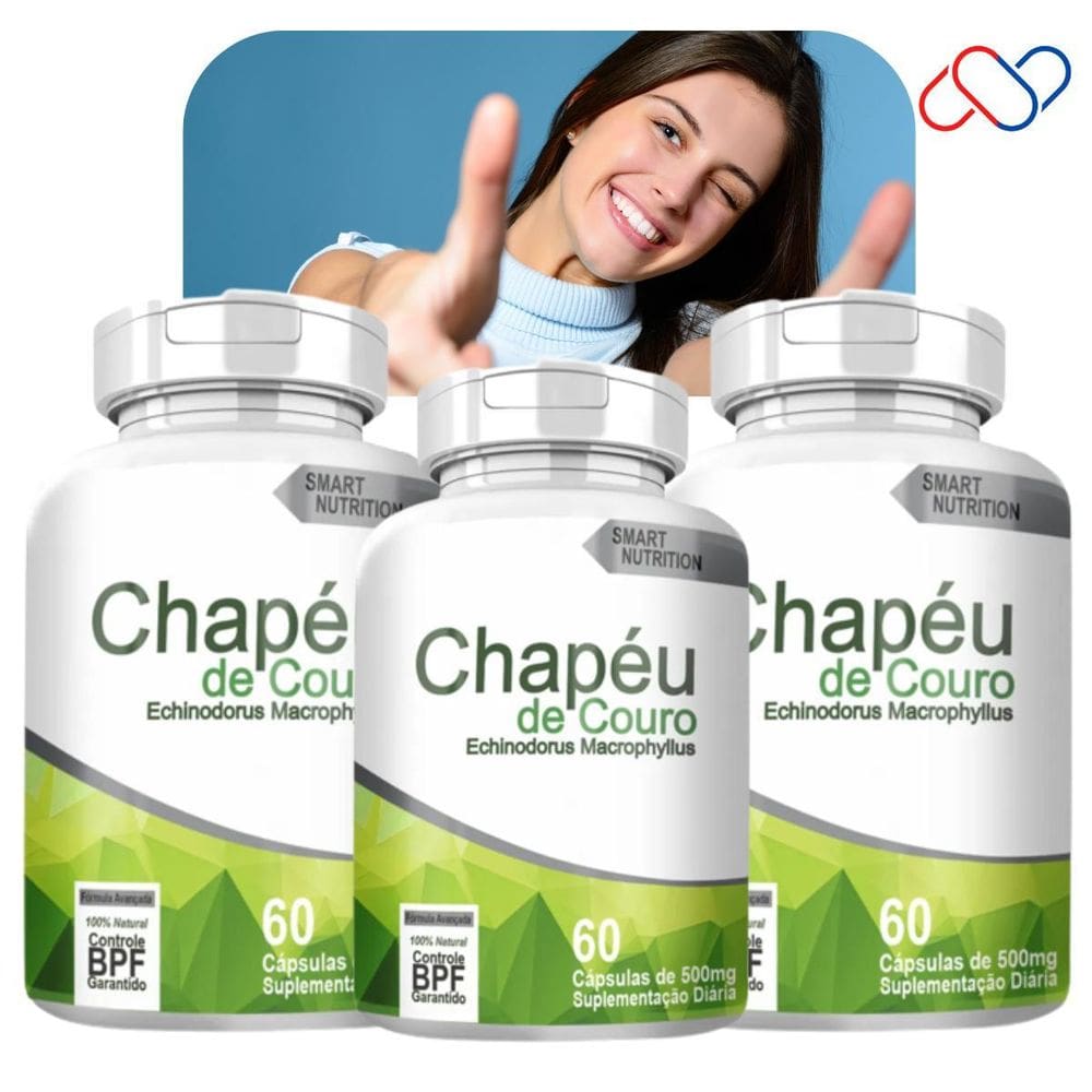 Kit Com 3 Potes Chapéu De Couro 500Mg 180 Cápsulas