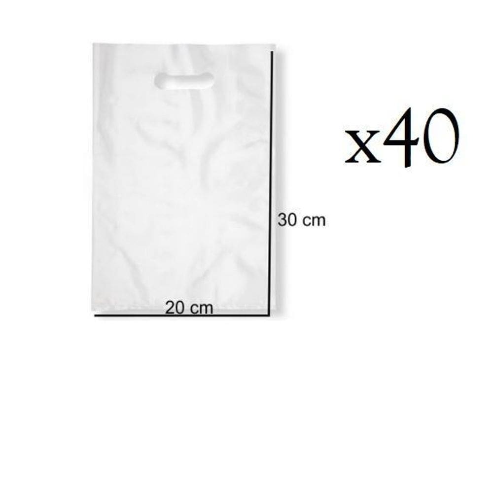 Sacola Boca De Palhaço 20X30 Branca- Kit Com 40 Unidades