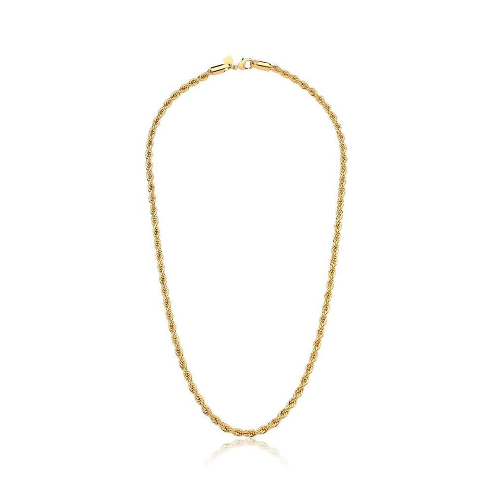 Corrente Cordão Baiano 50Cm Lisa Banhada A Ouro