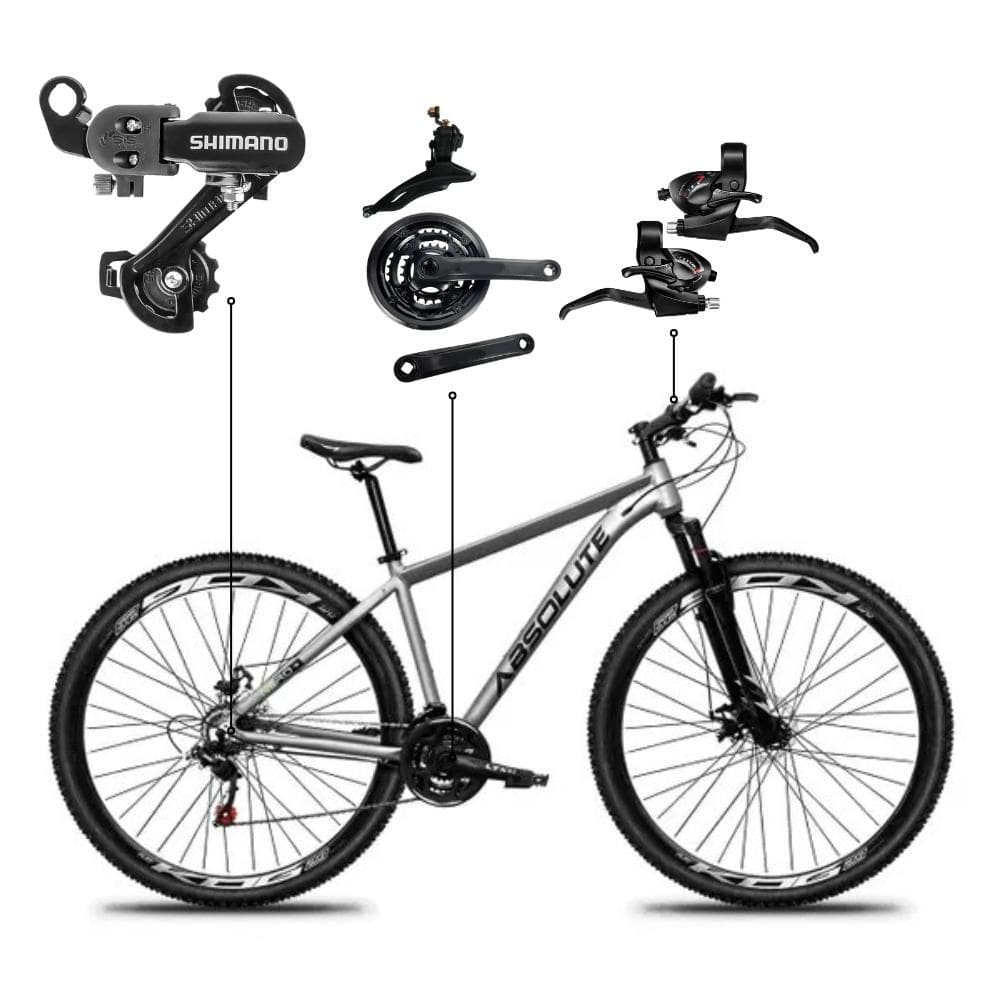 Bicicleta Aro 29 Absolute Nero 5 MTB Alumínio 21 Marchas Câmbio Shimano Freio a Disco