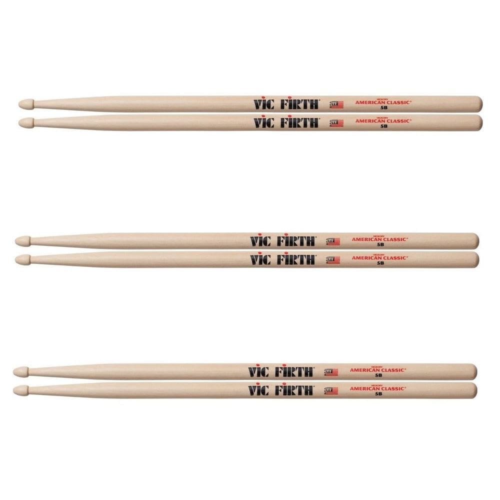 Kit 3 Pares Baquetas Vic Firth 5B American Classic Cod1263