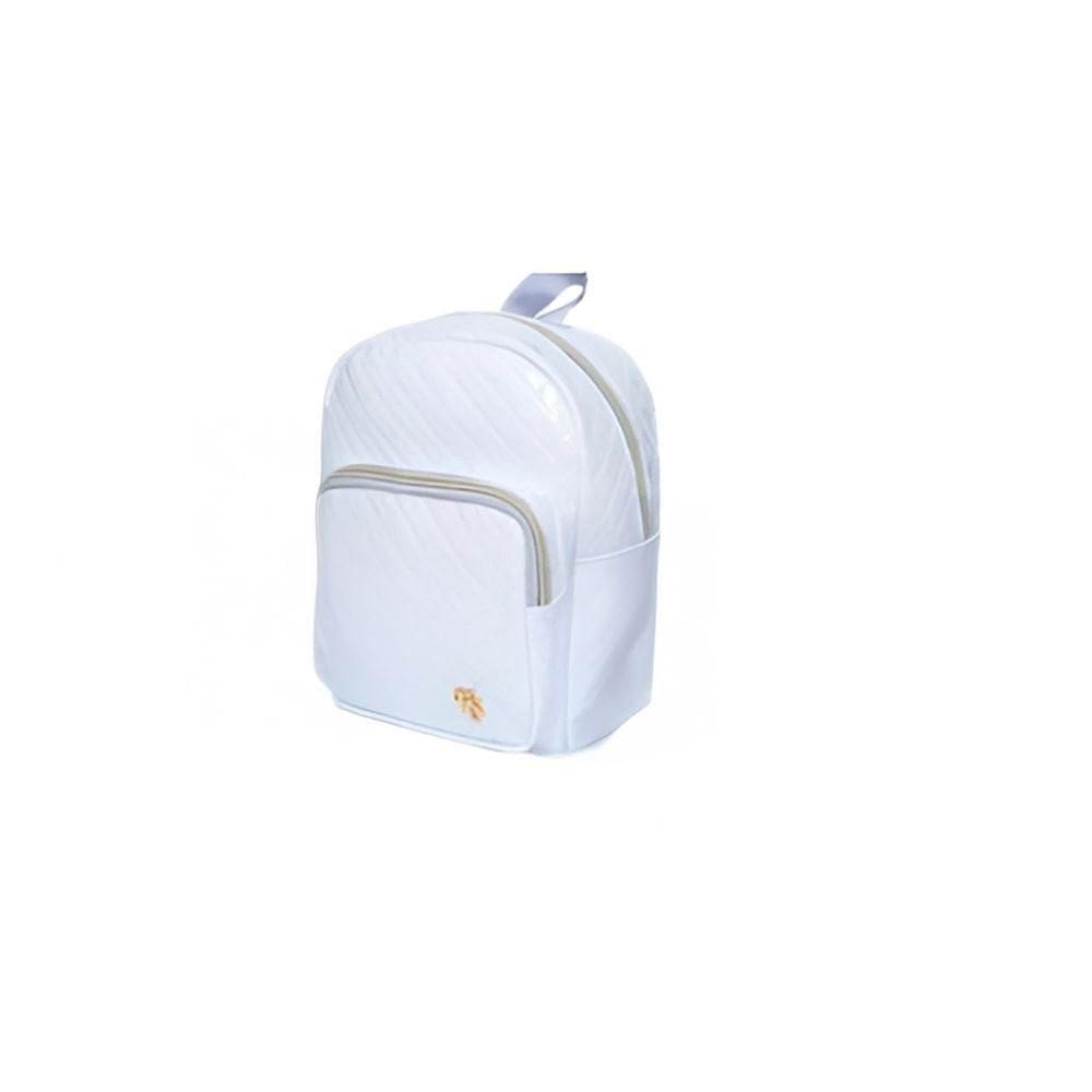 Mochila Costas Feminina Brilhosa Glitter Passeio Cor:branco