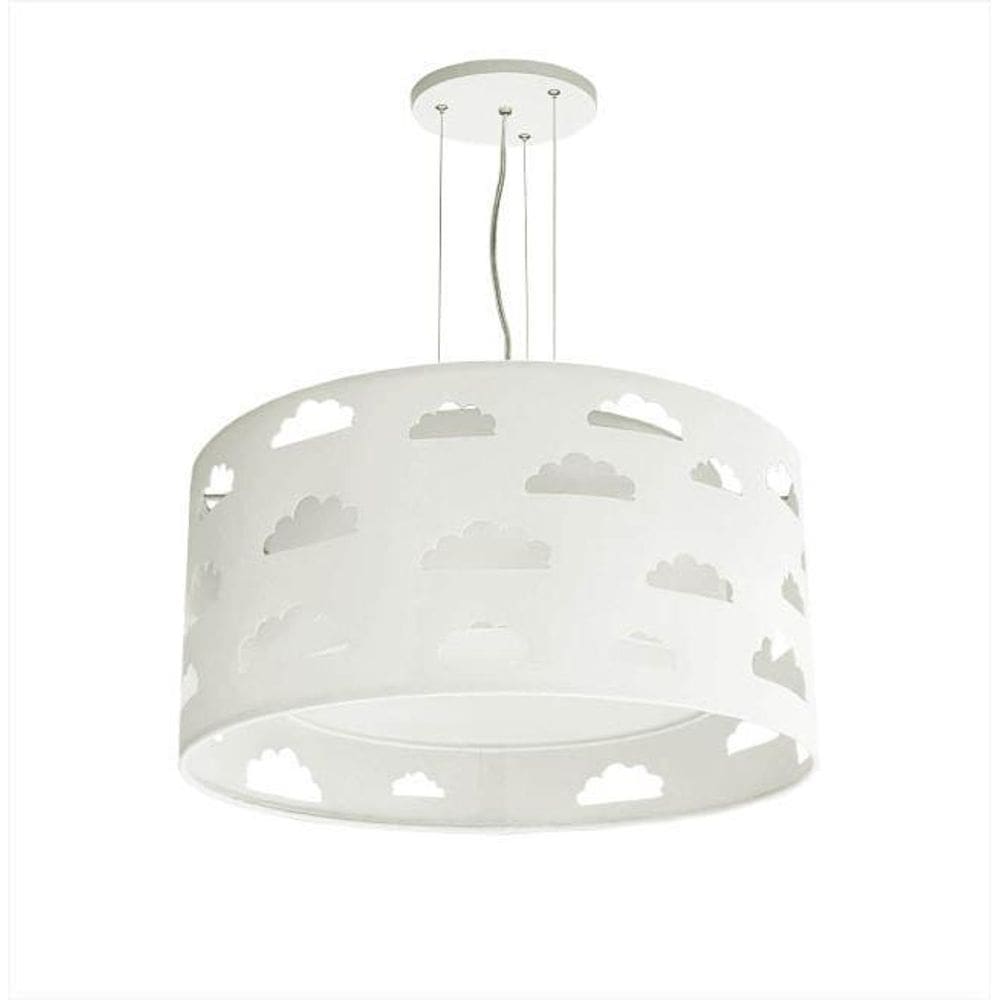 Lustre Infantil Nuvens Recorte Branco 30X16