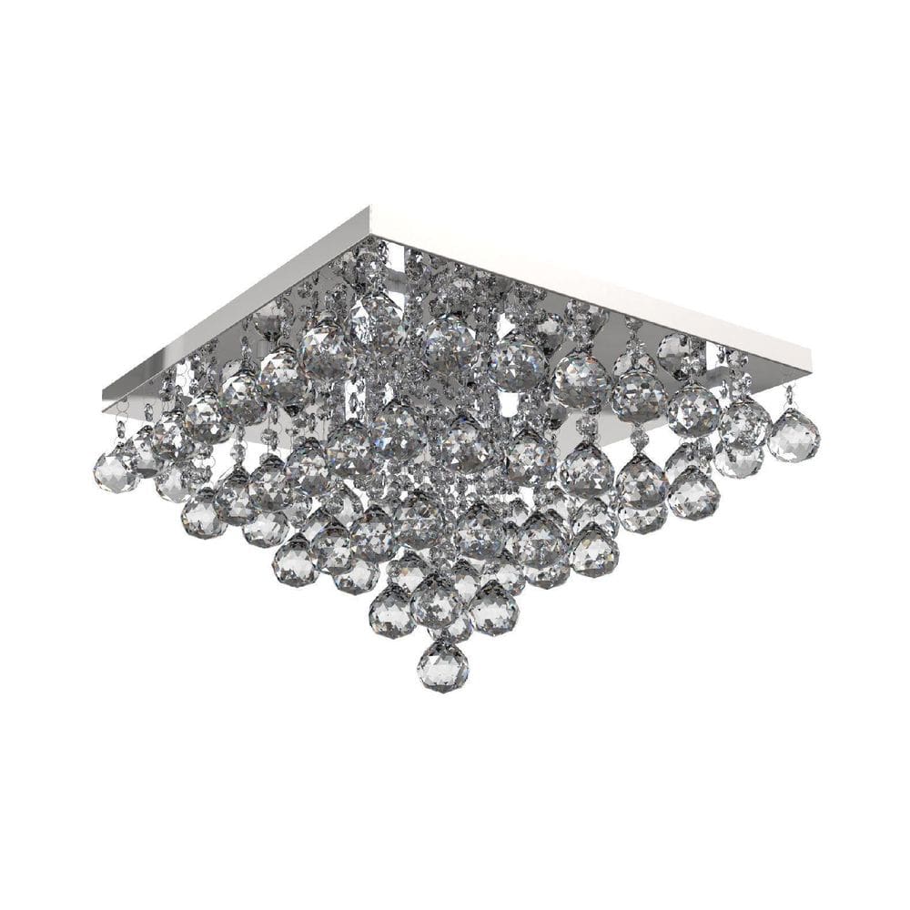 Plafon de Cristal 42cm Estar Jantar Living Loft
