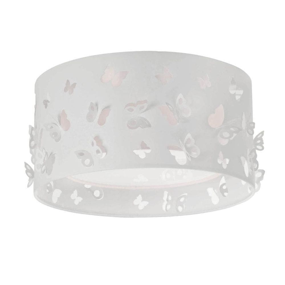 Luminária Infantil Plafon Borboletas Duplo Branco 30X16