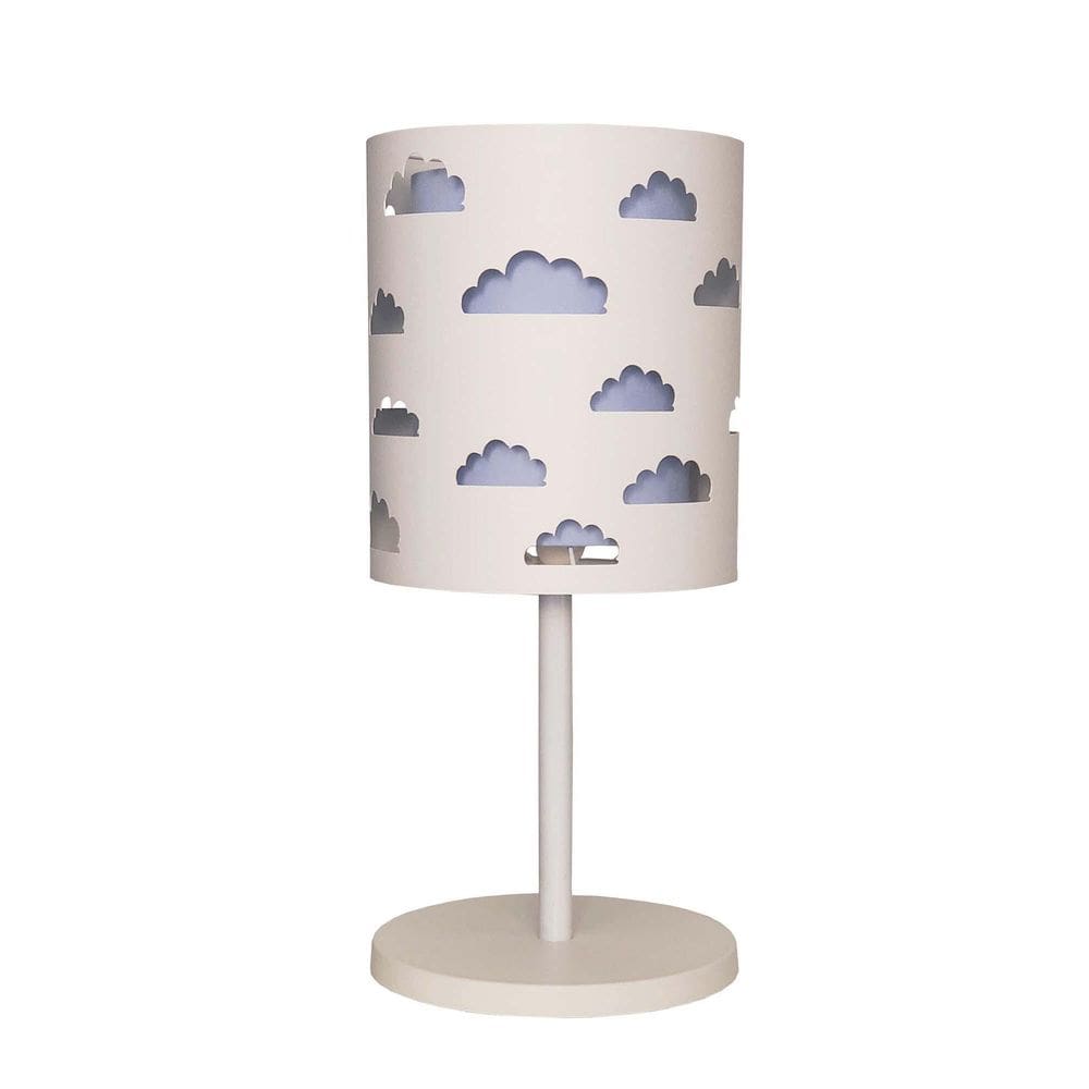 Luminária Abajur Tom Luz Cúpula Dupla Infantil Azul LED12w