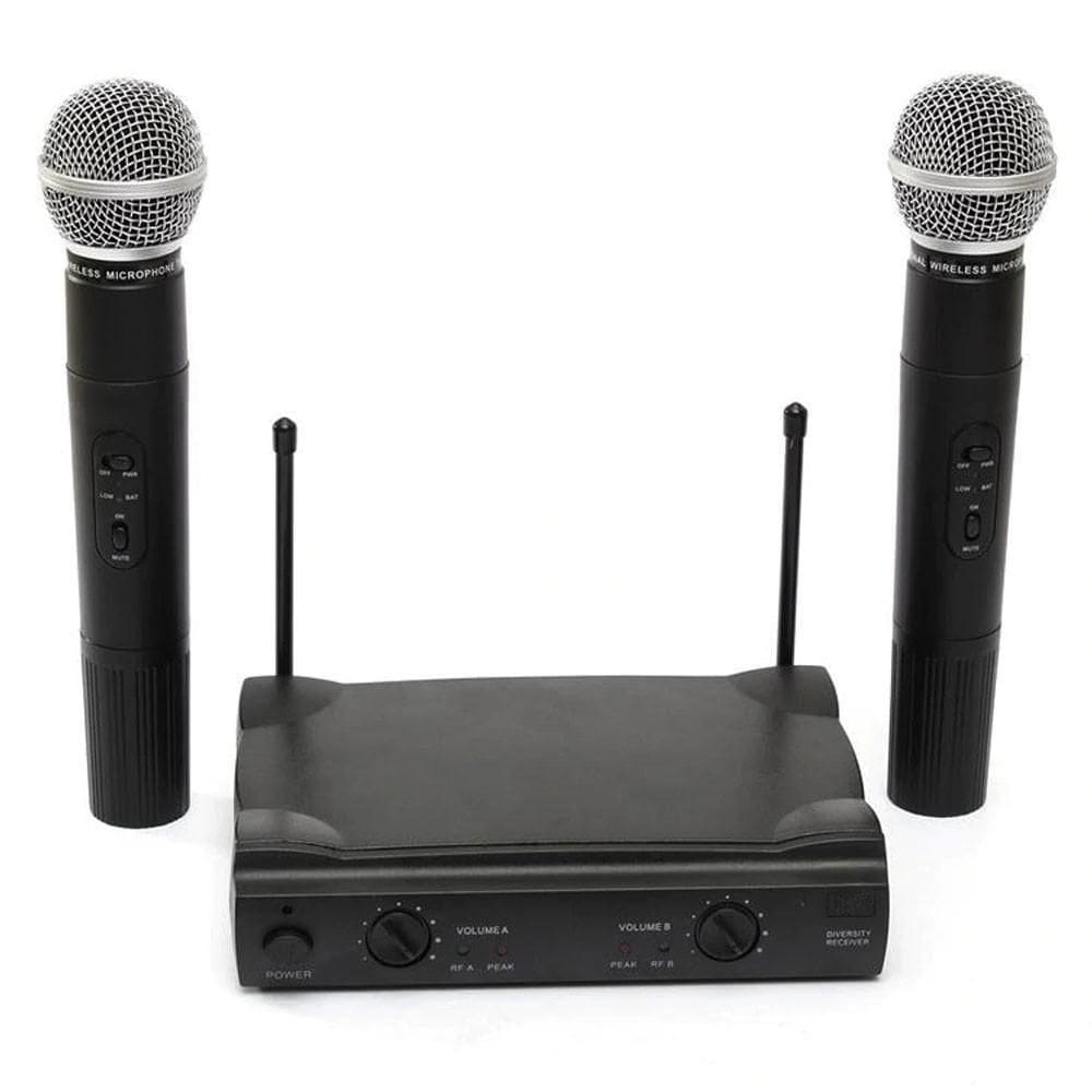 Microfone Duplo Sem Fio Wireless Unidirecional Profissional
