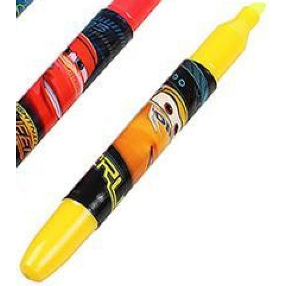 Caneta Marca Texto Infantil Colors Com 3 Pecas Carros