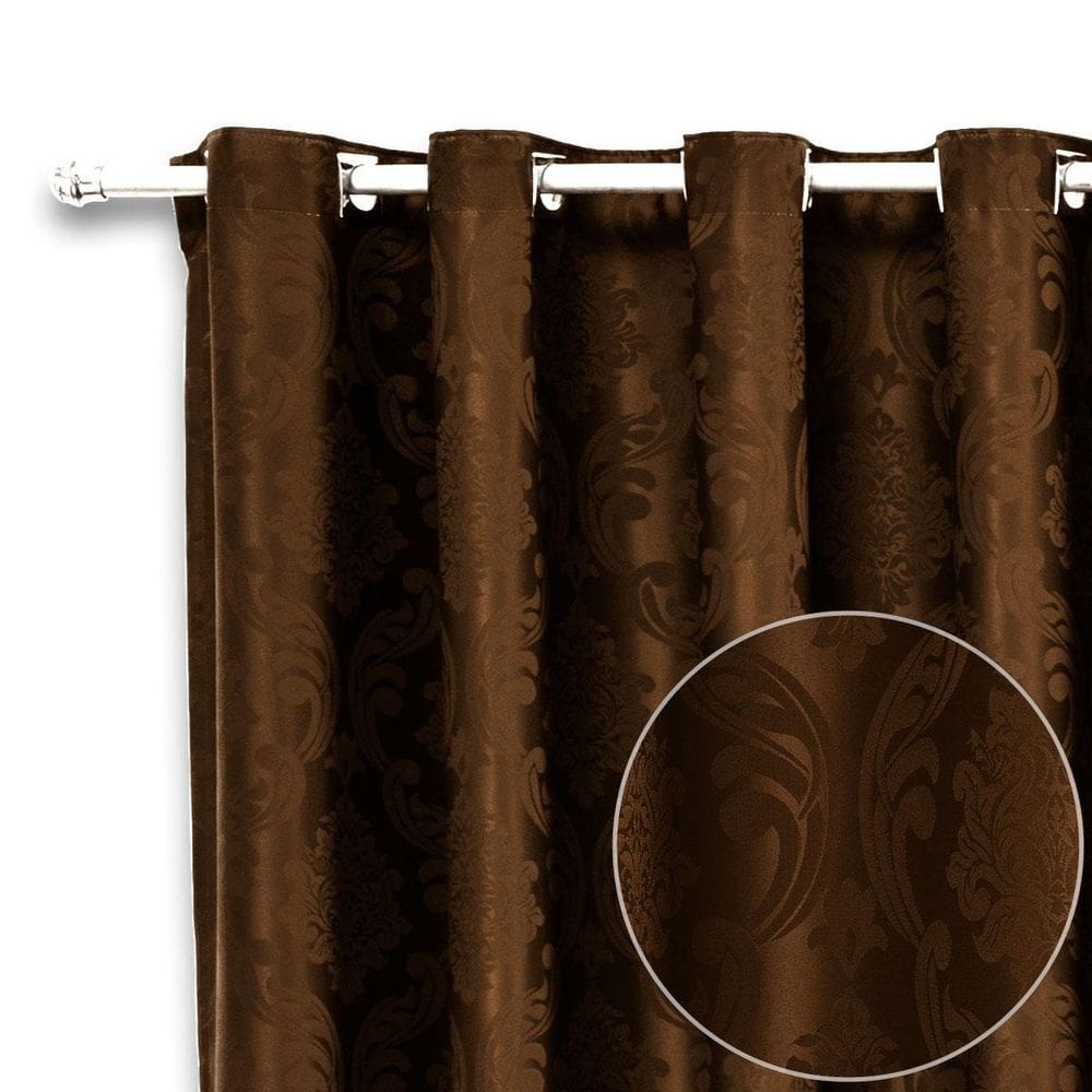 Cortina Jacquard Marron Tecido Semi Blackout 6,00X2,80
