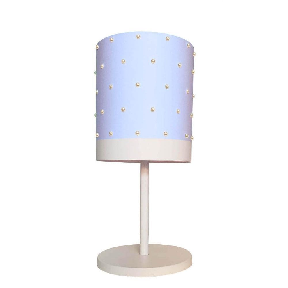 Abajur Com Pérolas Quarto De Menina Azul