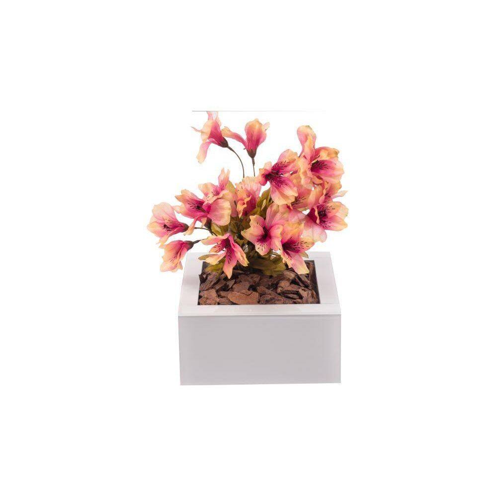 Vaso Grande Vidro Branco Luxo Plantas