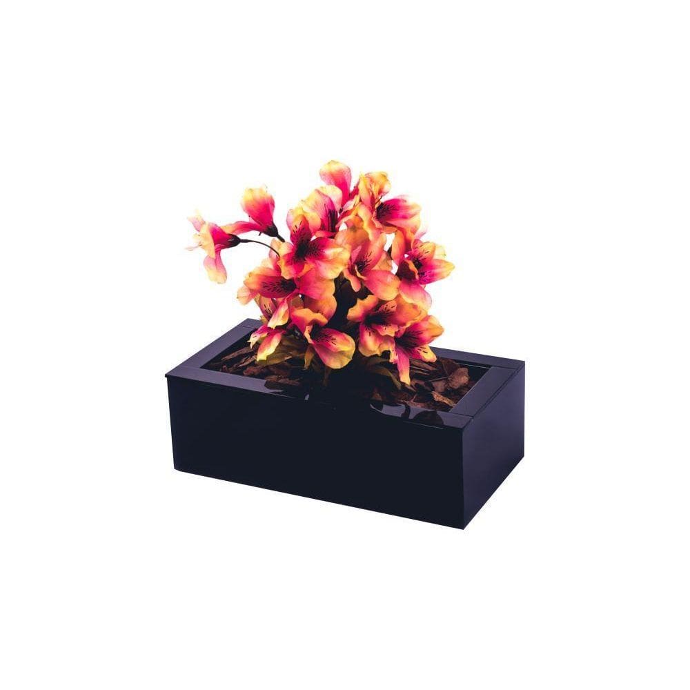 Vaso Planta Vidro Preto Luxo