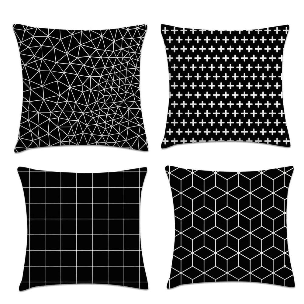 Kit 4 Capas De Preto E Branco 45X45