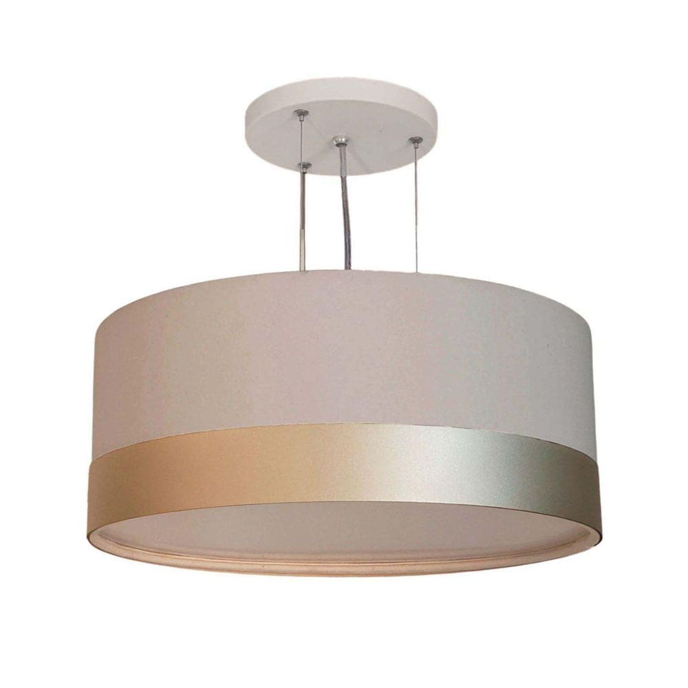 Lustre Pendente Cúpula Cinza Com Detalhe Bronze 50X25