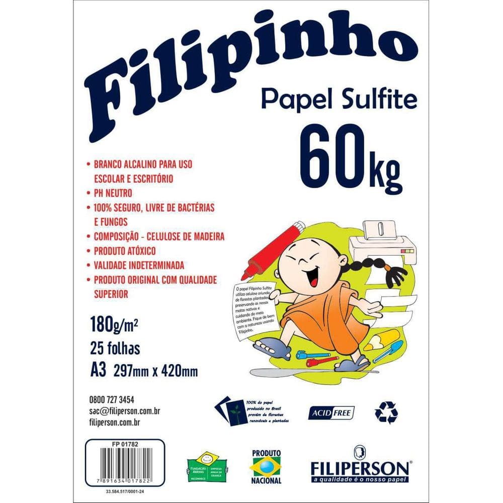 Papel Sulfite A3 60 Kilos 25Fls. Branco