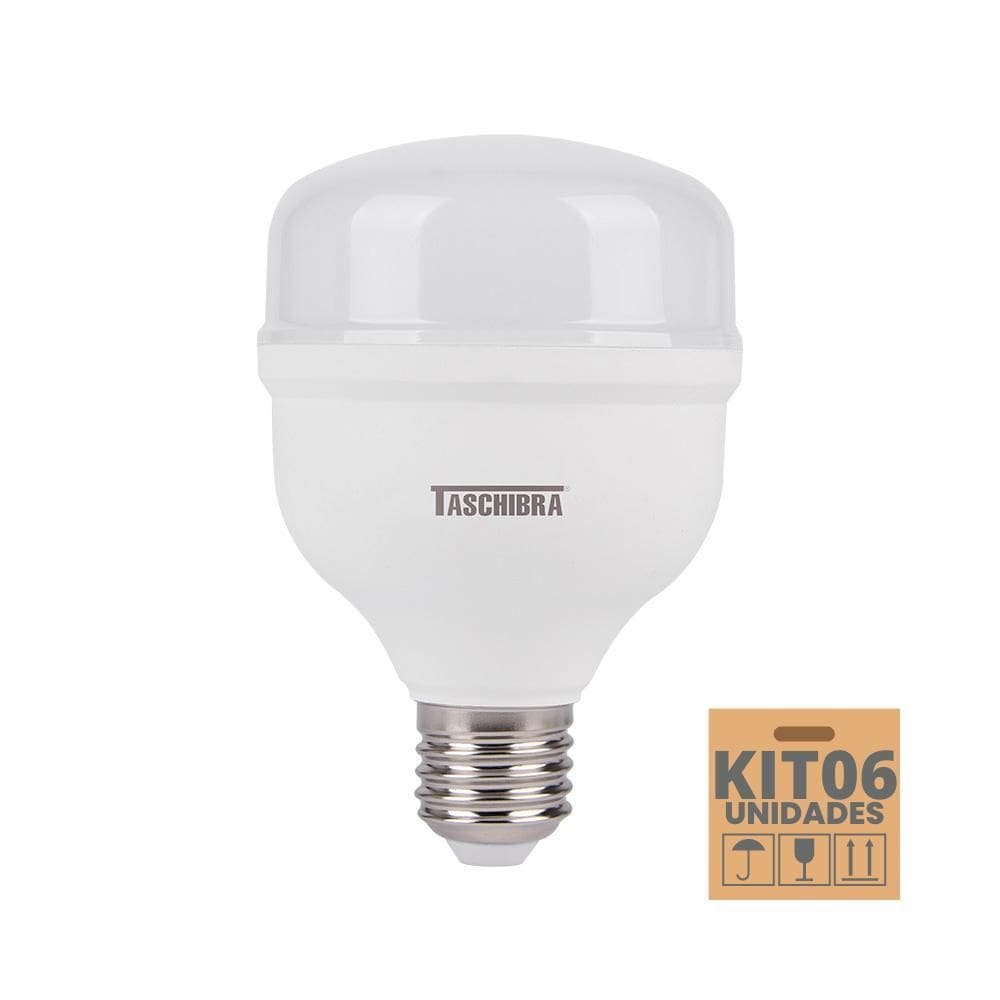 Kit 6 Lâmpadas High Led Tkl 20W Taschibra E27 Bivolt 6500K