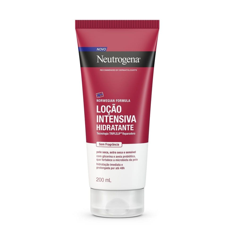 Loção Hidratante Corporal Intensivo Neutrogena Norwegian Pele Seca e Extra Seca e Sensível sem Perfume 200ml