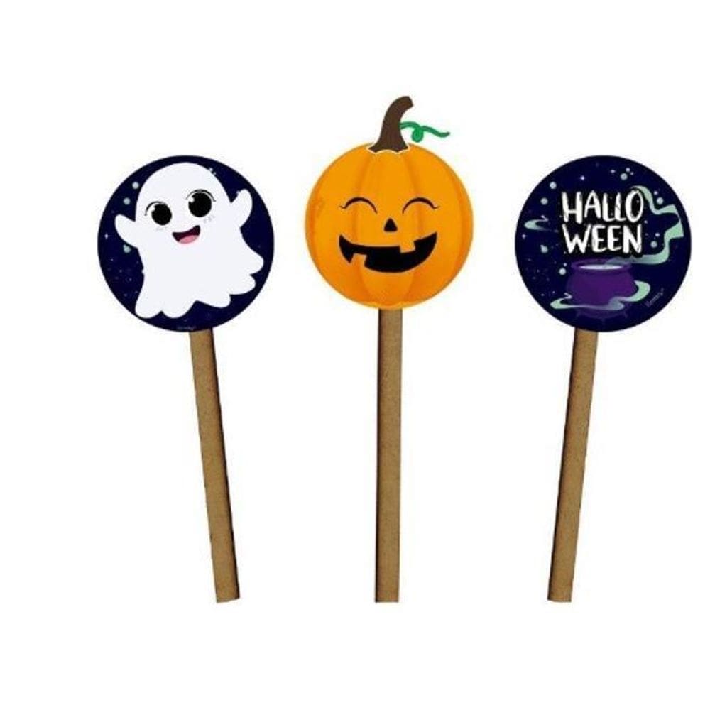 Pick Decorativo Festa Halloween 3 Und Mdf Plaquinha Enfeite