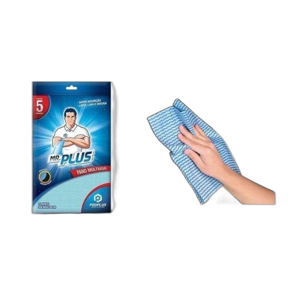 Pano Perfex 30X50Cm Azul Marca Mr. Plus Pacote C/50 10Pcts