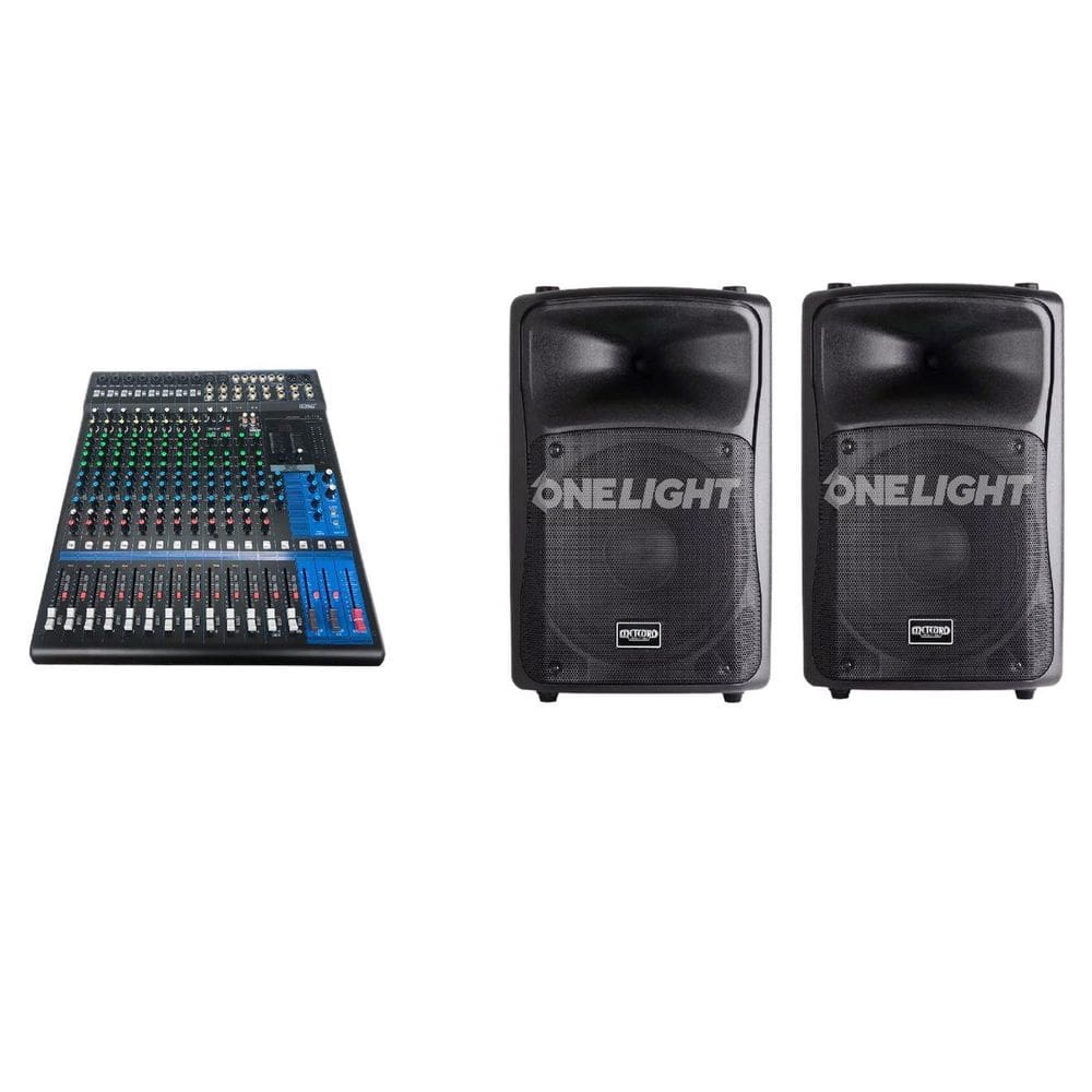 Kit Mesa 16 Canais Le-716 Com 2 Caixa De 12 Ativa Meteoro