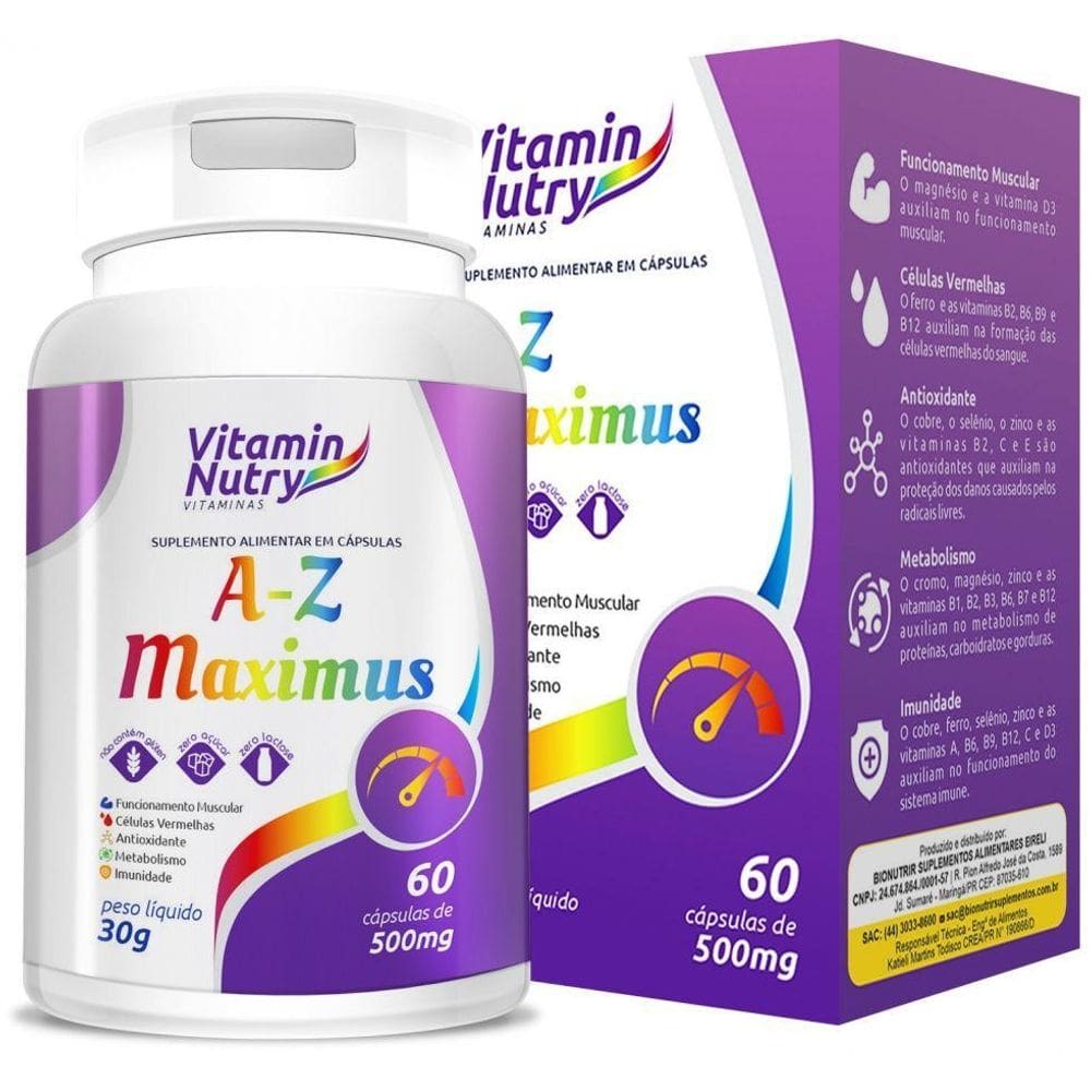 A-Z Maximus 500Mg  60 Caps  - Padrão: Único