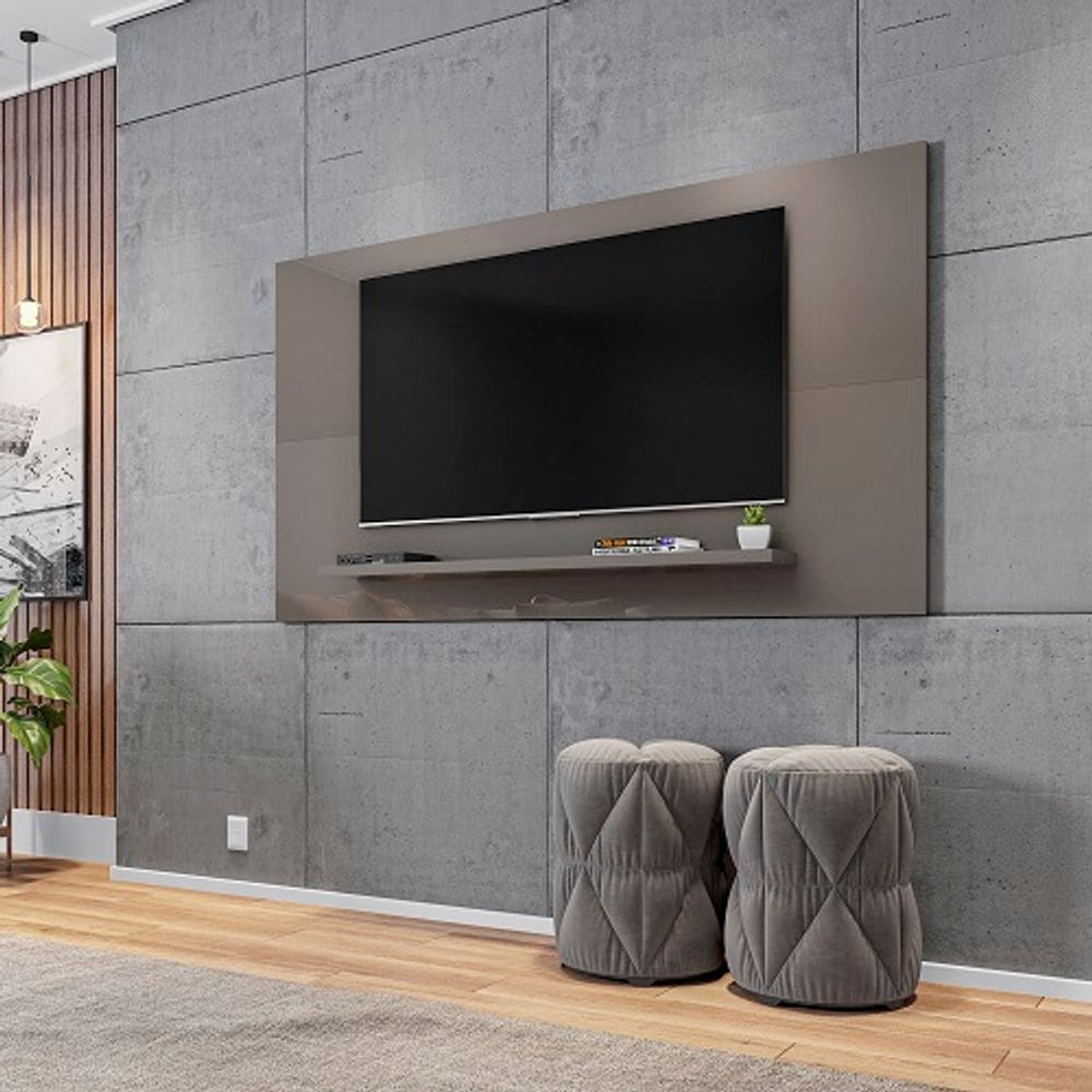 Painel Para Tv Esmeralda 1.58 Cinza/Perola - Casa D Móveis