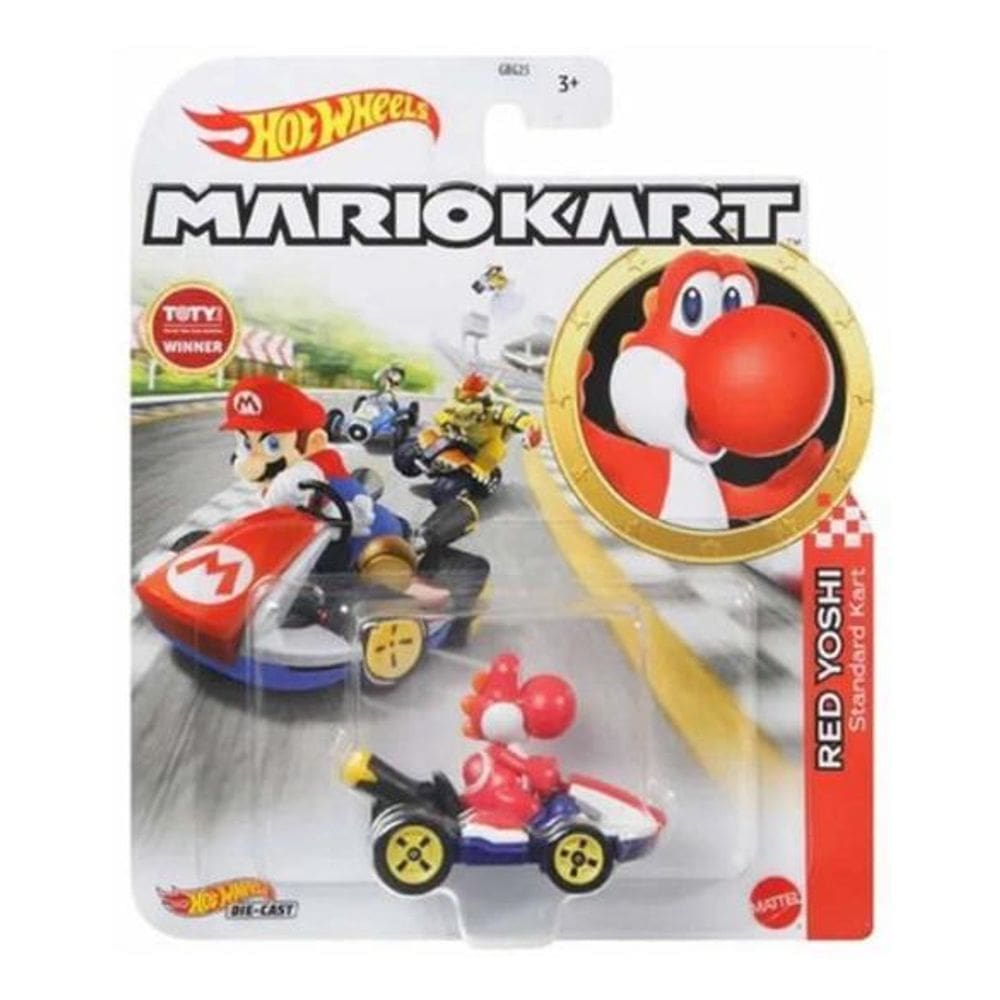 Hot Wheels Mario Kart Red Yoshi Standard Kart Gpd90