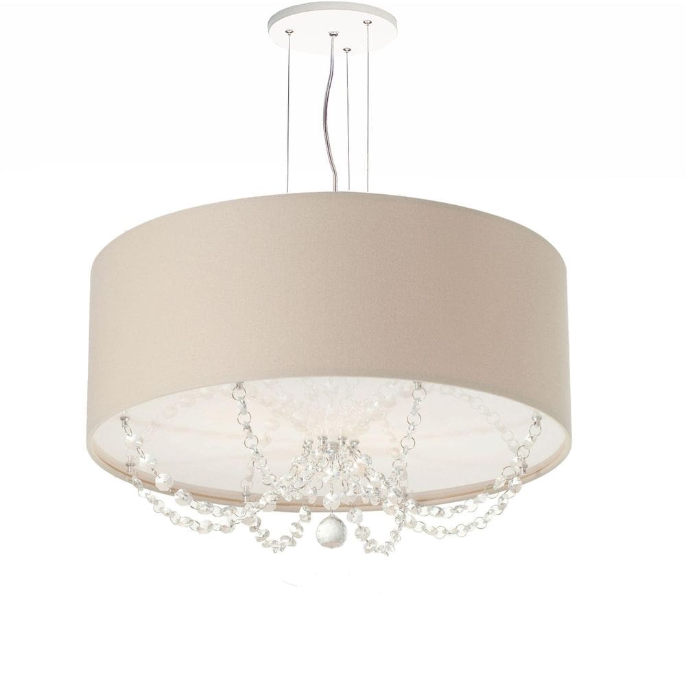 Pendente Com Cristal Cúpula 40X15 Cáqui
