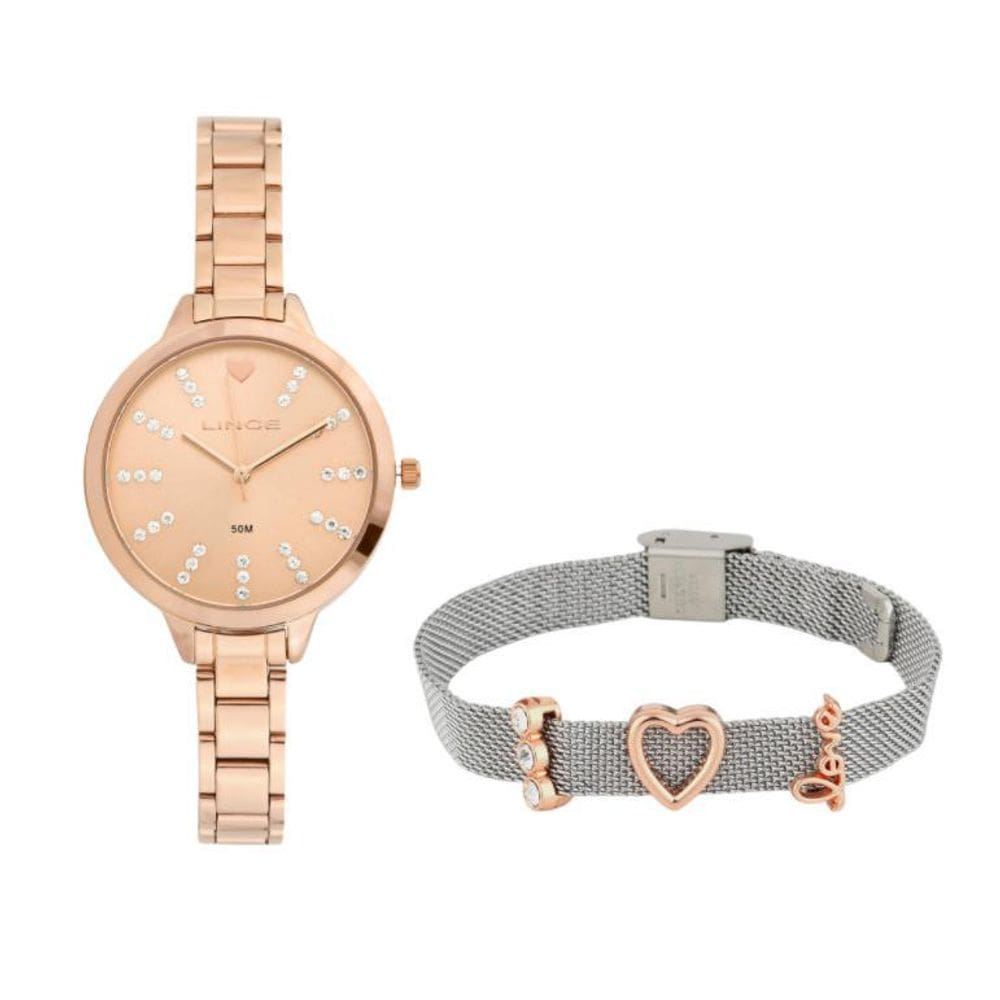 Kit 2 Peças Relógio Lince Lrr4667L Ky22R1Rx Rosa