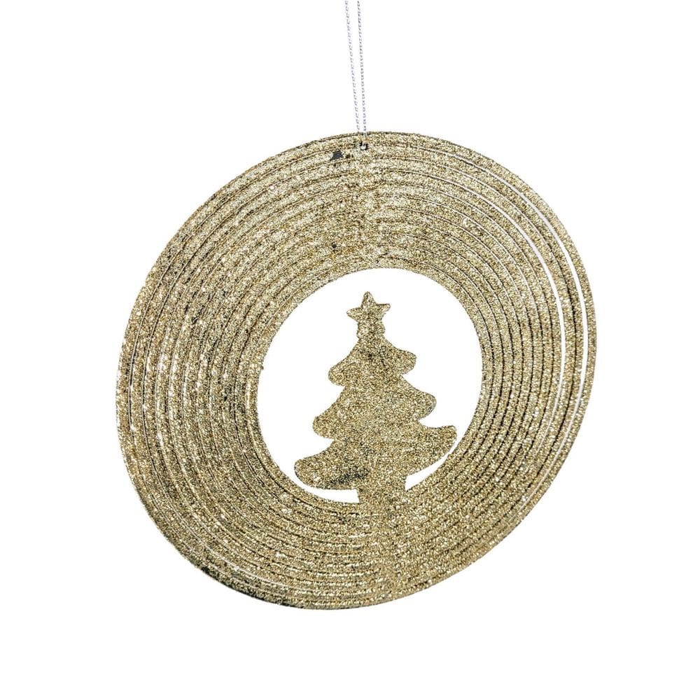 Enfeite Para Árvore De Natal Champanhe 15X15Cm Penduricalho