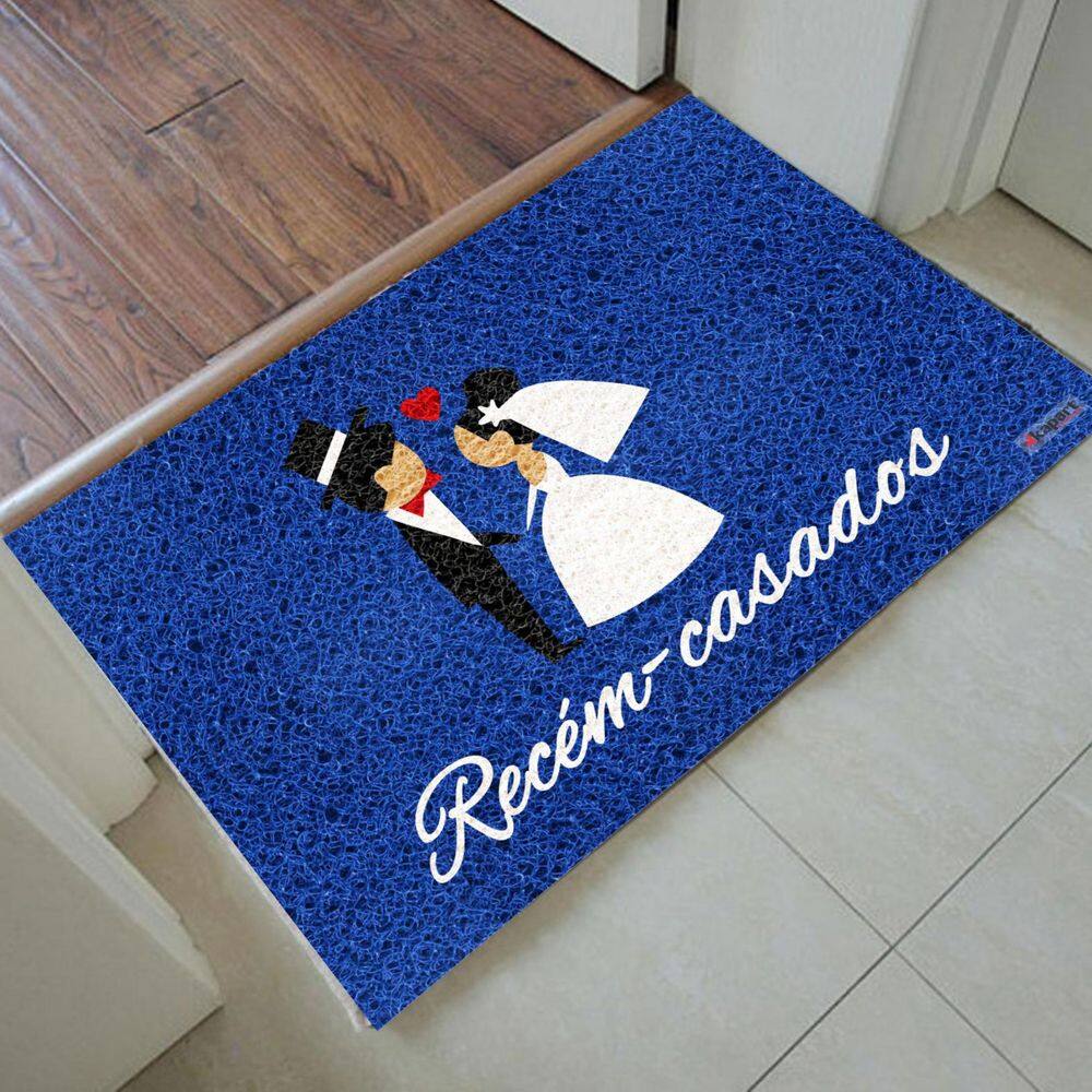 Tapete Capacho Personalizado - Recém casados 60x40