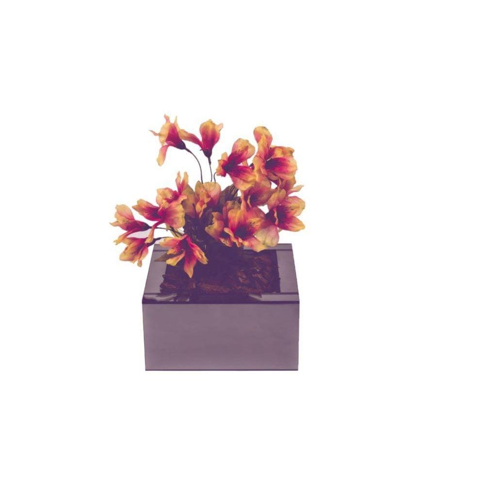 Vaso Espelhado Fumê Cachepot Decoração Plantas