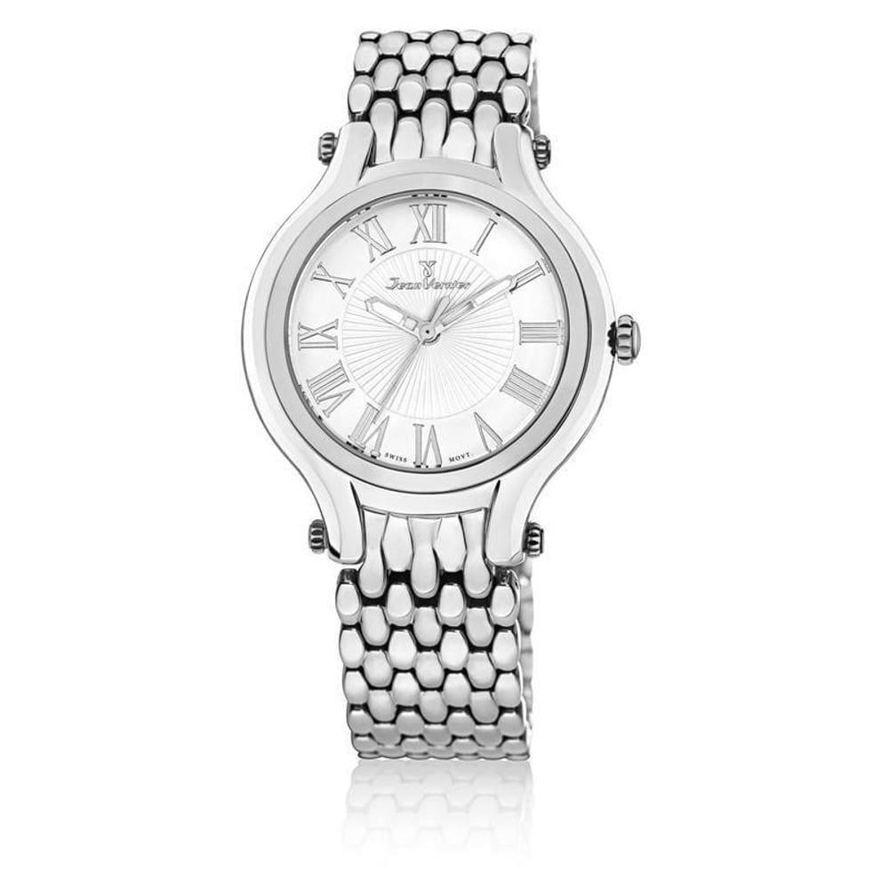 Relógio Pulso Jean Vernier Feminino Aço Prata Jv01019