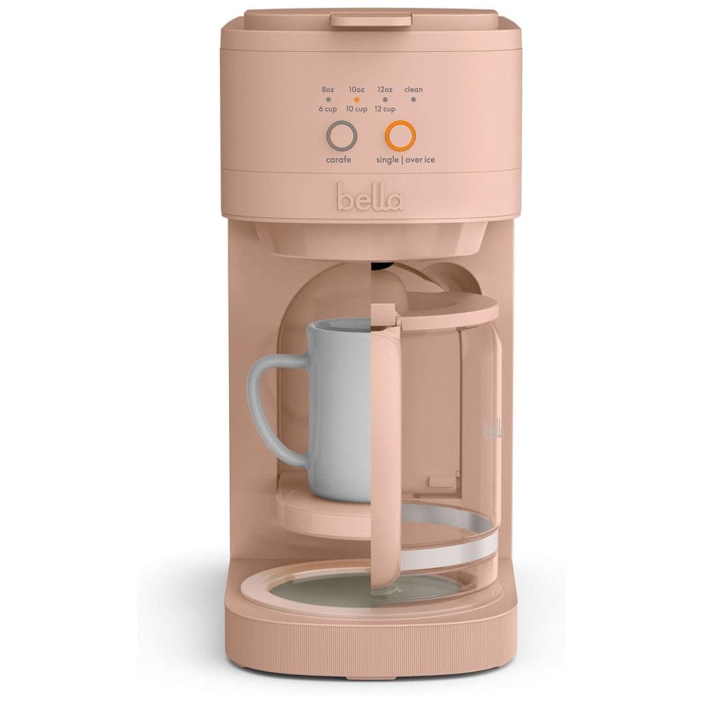 Cafeteira 2 em 1 Compacta e Versátil, Prepara Café em 3 Tamanhos de Jarras e Copos, 110V 1200W, Bella VersaBrew, Rosa Flor