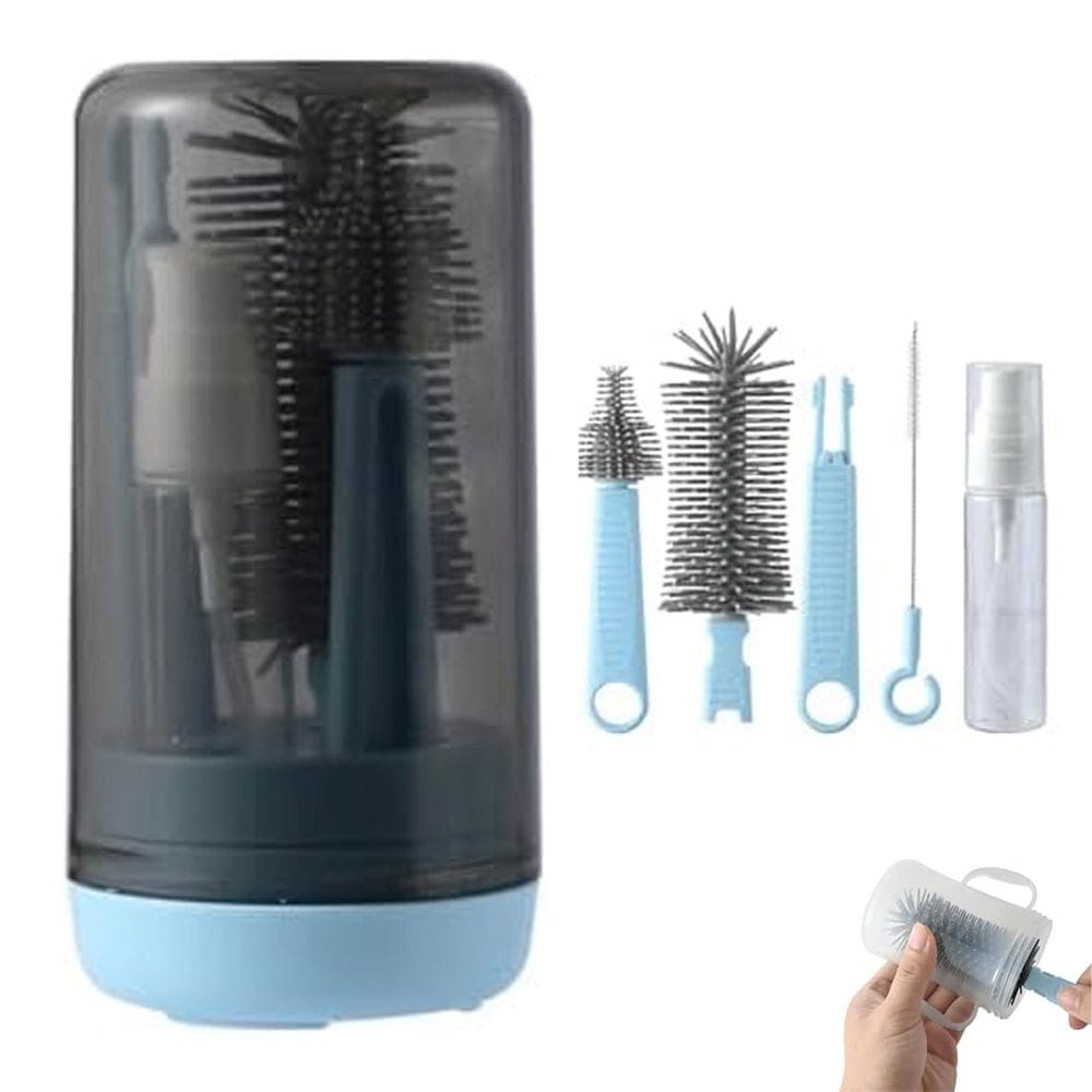 Kit Escovas de Limpeza 4 em 1 Mamadeira Copo Garrafa Bebe Criança Higiene Limpeza Bolsa Mala Seguro Passeio Viagem