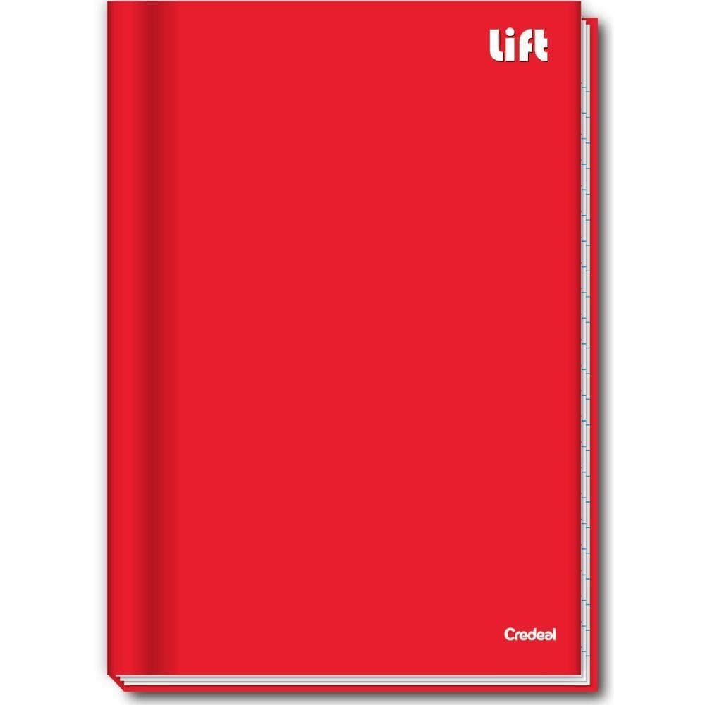 Caderno Brochurão Capa Dura 1 Matéria - 48 Folhas - Lift Vermelho - Credeal