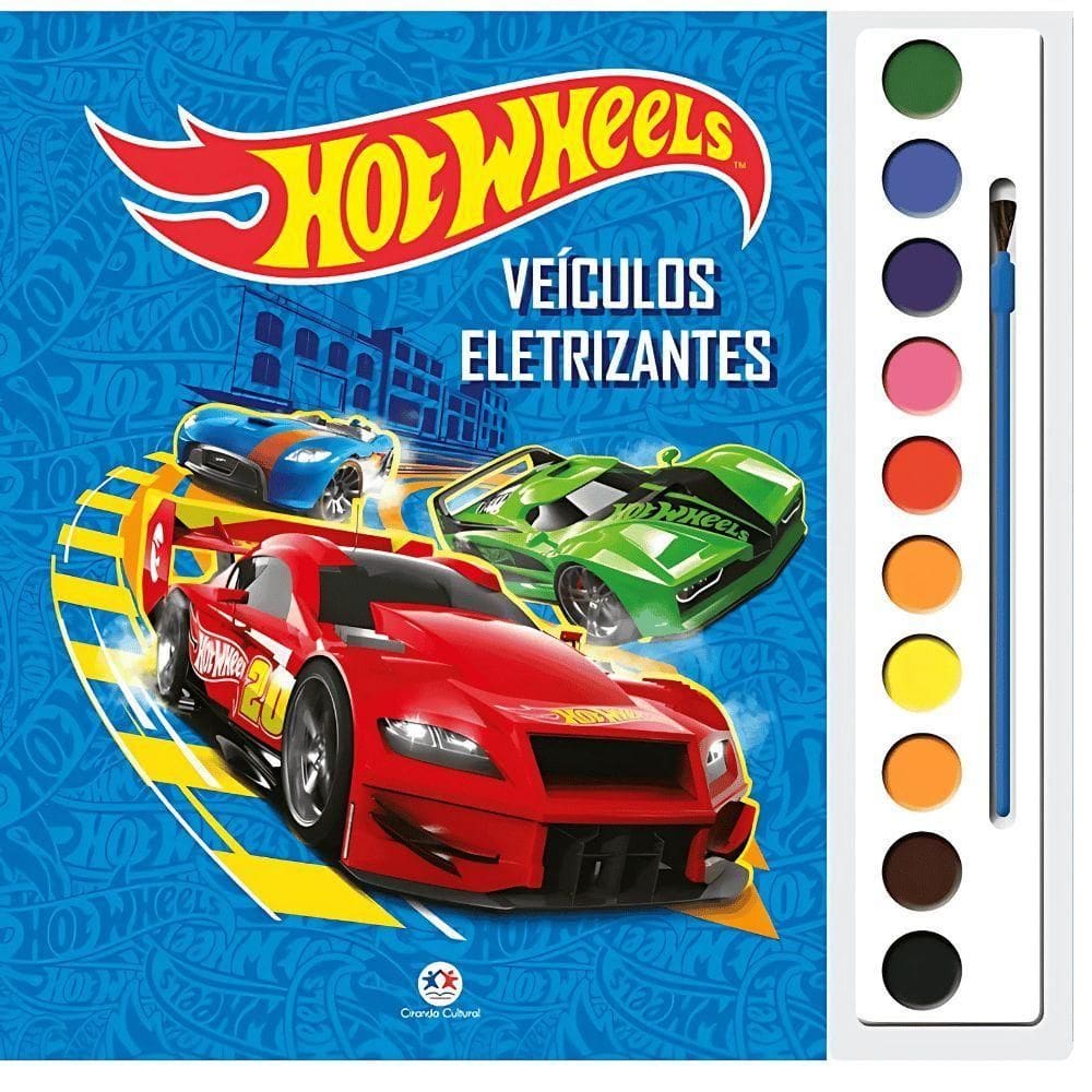 Livro De Aquarela - Ciranda Cultural - Hot Wheels Veiculos Eletrizantes