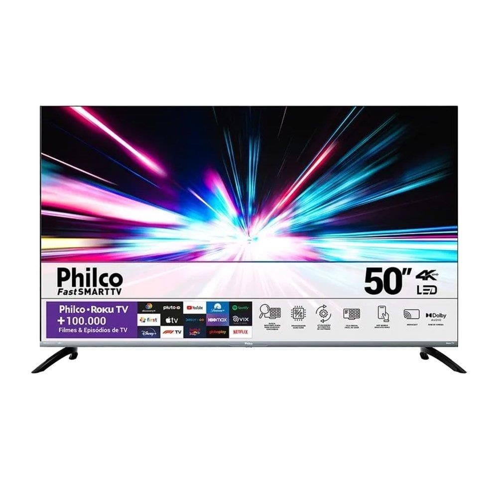 Smart TV LCD LED 50” Philco PTV50VA4REGB - 4K UHD, Com Wi-Fi, Com 4 HDMI, 2 USB