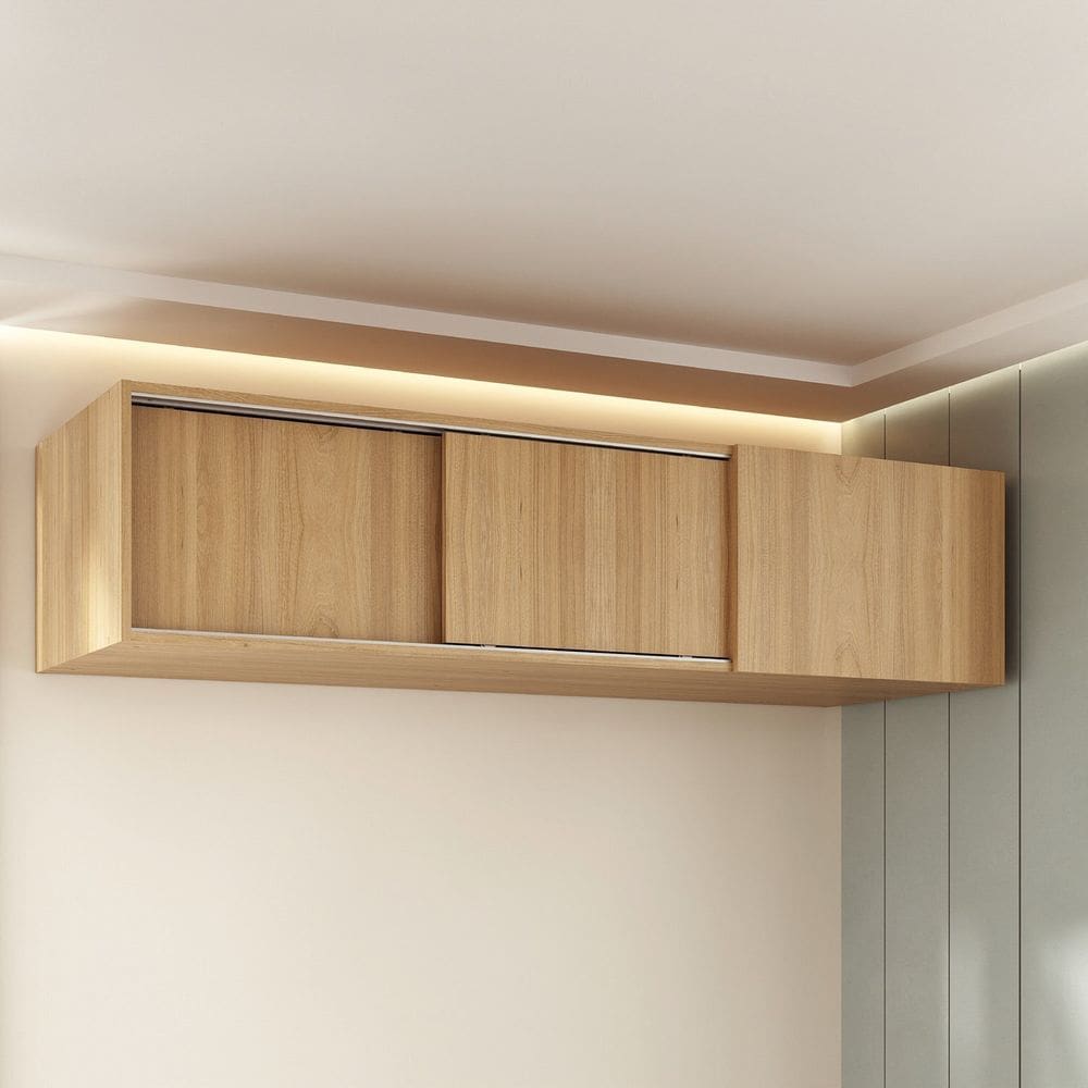 Ponte Canto Linear Modular 2 Portas de Correr Jade Cabecasa Madeiramadeira Avelã