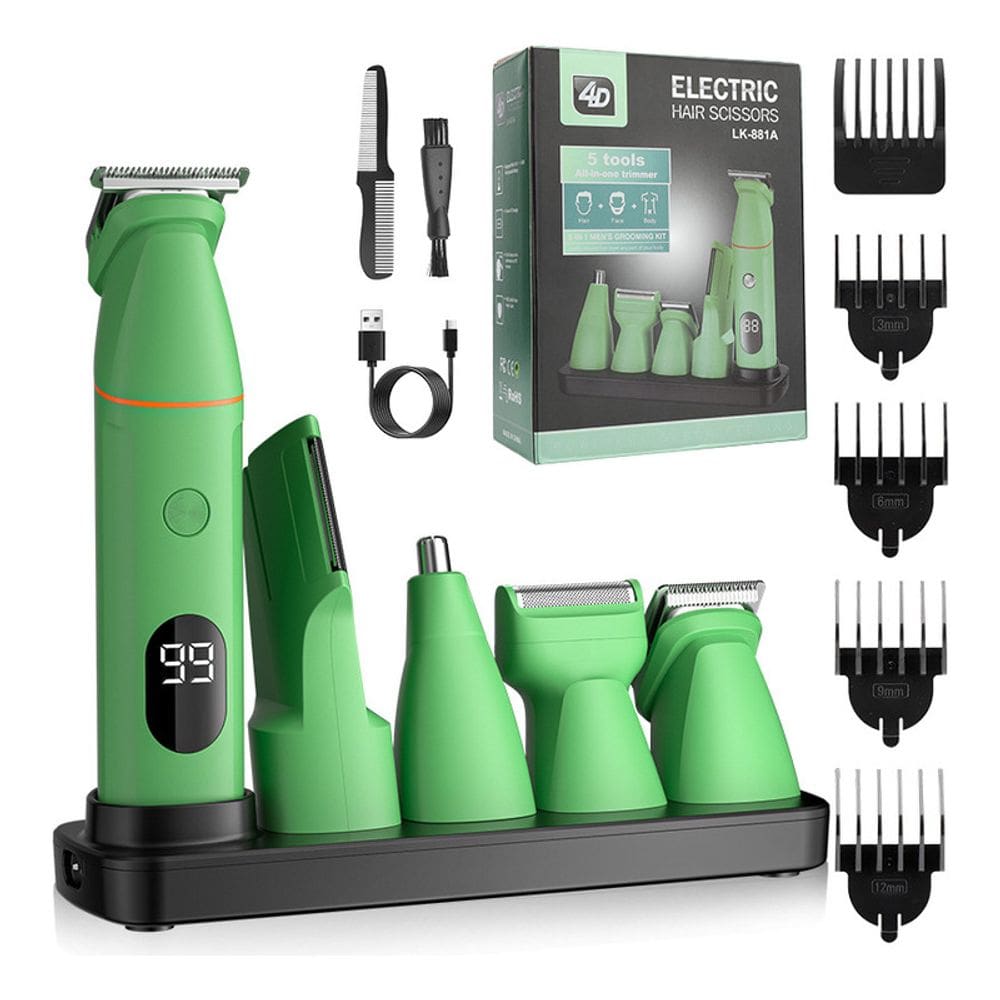 Máquina de cortar cabelo LCD, barbeador elétrico, depilador nasal, depilador
