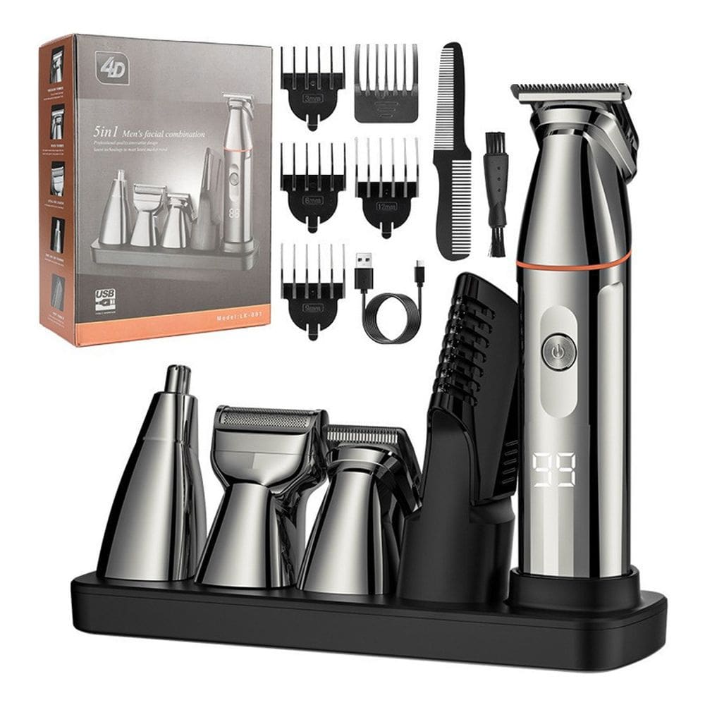 Máquina de cortar cabelo LCD, barbeador elétrico, depilador nasal, depilador