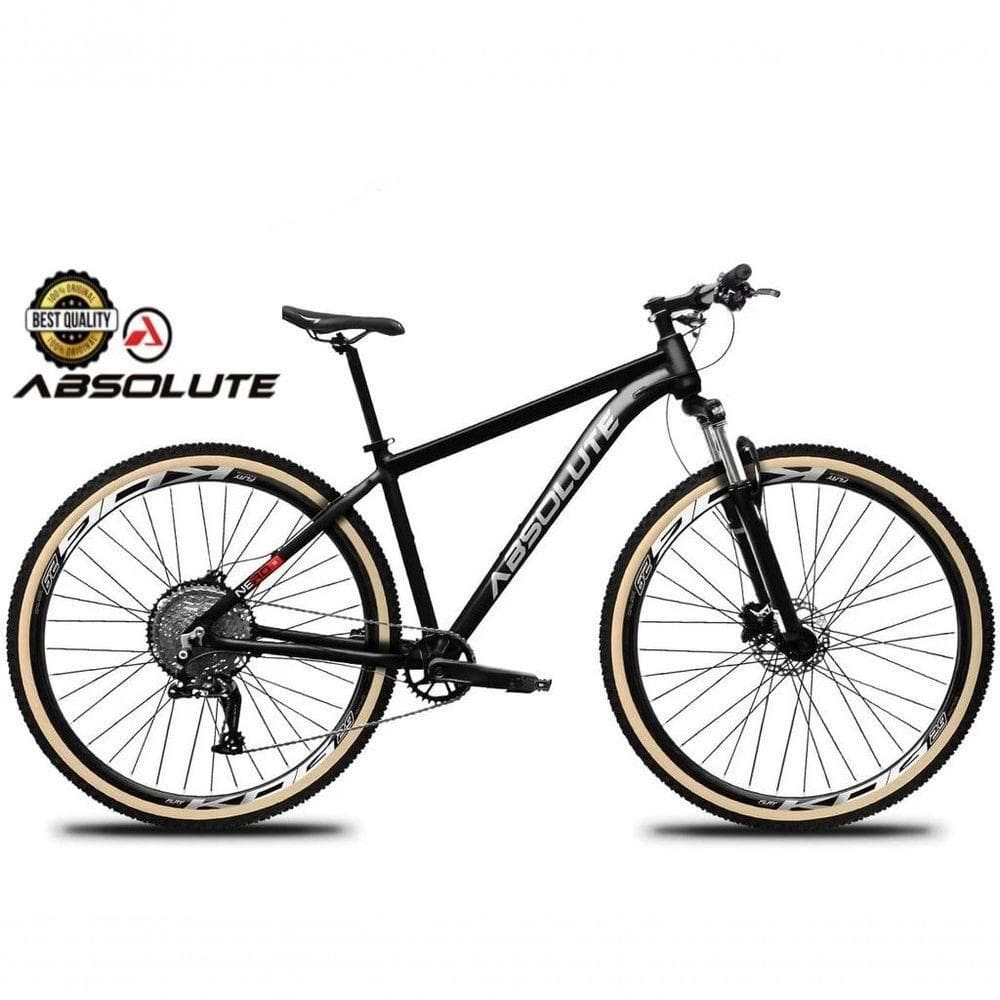 Bicicleta Aro 29 Nero 5 Peças Inteira Absolute 12v Garfo Trava Remota K7 Pneu Faixa Freio Hidráulico. Preto Tam.17