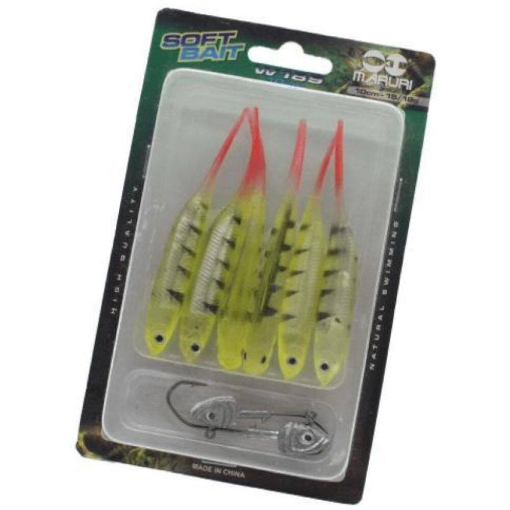 Kit 6 Isca Artificial Soft Shad Macia Pescaria Barco Canoa C