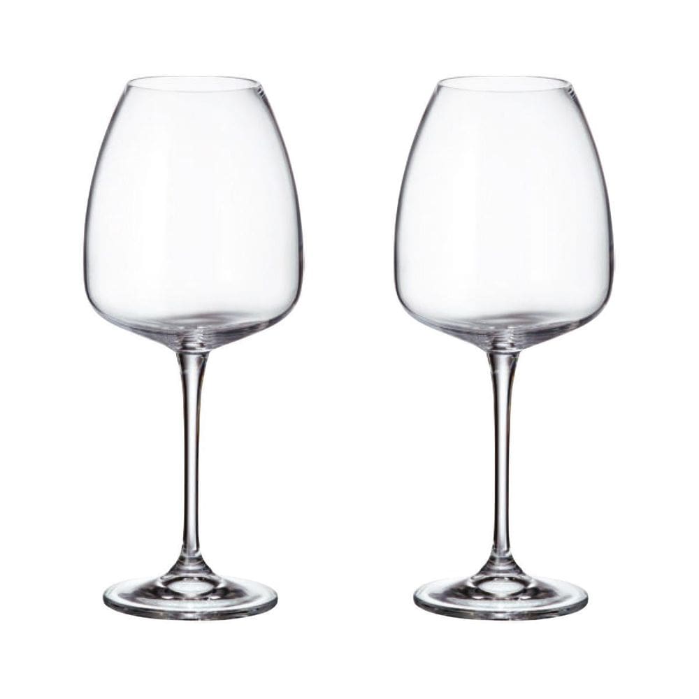Jogo 2 Taças De Cristal Para Vinho Tinto 610Ml Anser Bohemia